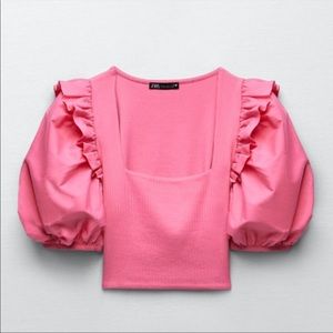 Zara Rib Balloon Top
